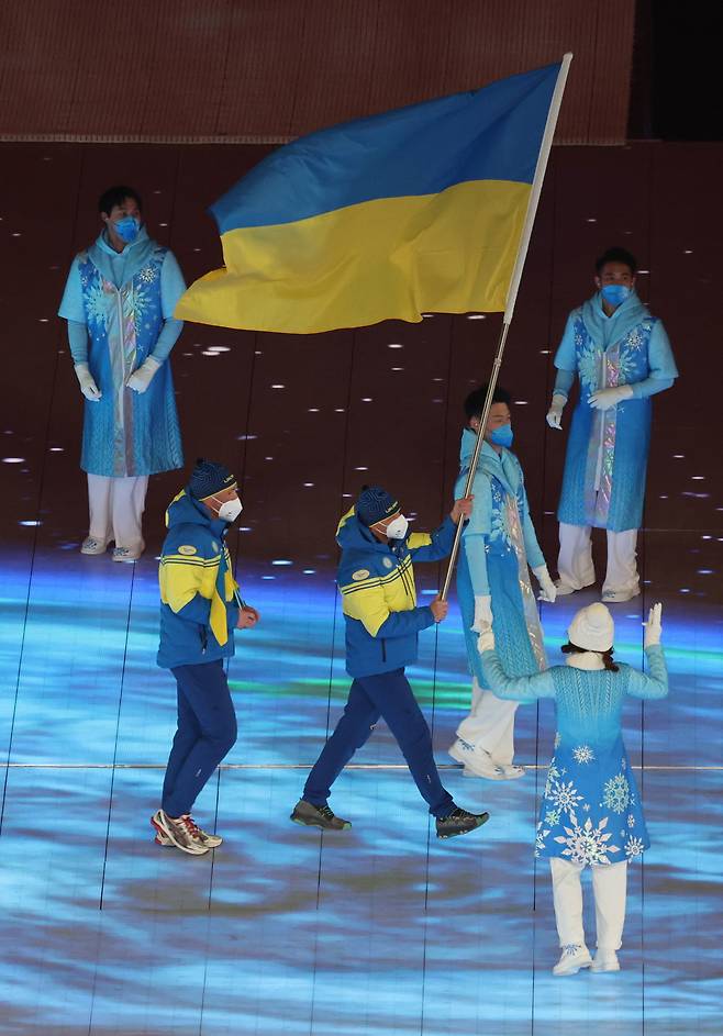 [패럴림픽] 우크라이나 국기 입장<저작권자(c) 연합뉴스, 무단 전재-재배포 금지>