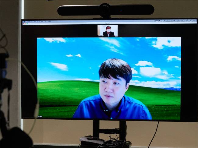 이준석 국민의힘 대표가 3월 15일 신동아와 비대면 화상 인터뷰를 하고 있다. [홍중식 기자]