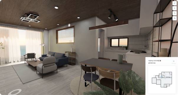 아키스케치로 구현한 메타버스 홈인테리어 사례/사진제공=아키드로우