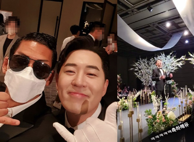 The Wedding ceremony scene at Broadcaster Boom has been unveiled.On the 9th, Hong Hyun-hee released a video taken at Booms Wedding ceremony in his instagram.Boom in the video is dressed up in a black suit and walking on Virgin Road.Boom made a smile by holding his hands tightly and praying, and he laughed several times. Hong Hyun-hee also laughed, saying, I congratulate you.In a photo released by god Joon Park on social media, Boom is showing a bright smile of the new groom, who also wrote a congratulatory message saying, I sincerely congratulate Boom on marriage.Meanwhile, Boom will post a Wedding ceremony at the Seoul Metropolitan Government with a non-entertainment lover of 7 years old.The society was played by actor Lee Dong-wook, the weekly comedian Lee Kyung-gyu, and the celebration singers Lim Young-woong, K-Will and Lee Chan One.