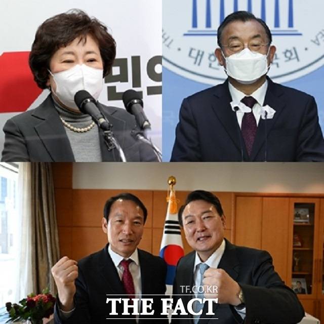 더불어민주당 세가 짙은 호남권은 모두 '단수공천'으로 마무리가 지어졌다. 광주시장 후보로는 윤석열 당선인의 최측근으로 불리는 주기환 전 광주지검 수사과장이, 전북지사 선거에는 조배숙 전 의원이, 전남지사에는 이정현 전 의원이 단수 후보자가 됐다. 왼쪽 위에서부터 시계 방향으로 조 전 의원, 이 전 의원, 주 전 과장/더팩트DB