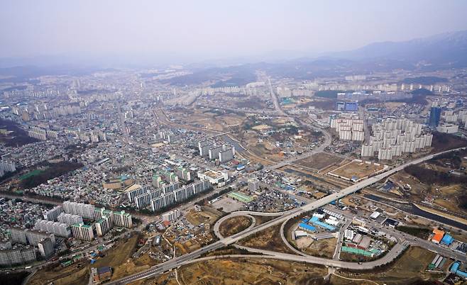 '유보라 마크브릿지'가 들어서는 옛 KT강원본부 일대 모습. /사진제공=반도건설