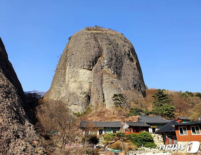 위풍당당한 숫마이봉 아래 은수사가 고즈넉하게 자리잡고 있다 © 뉴스1