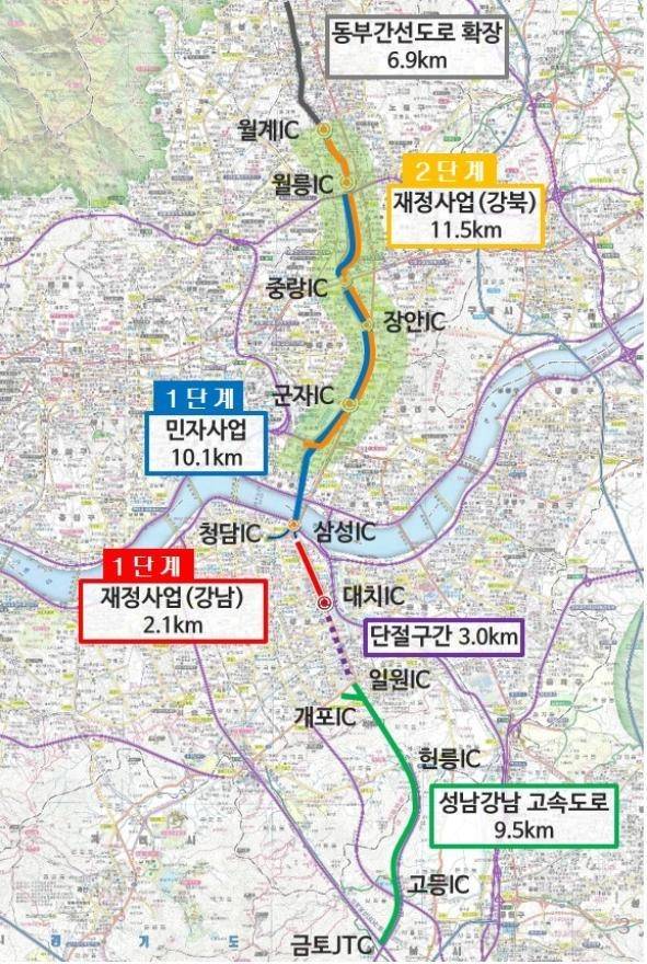 동부간선도로 지하화 사업 위치도 [서울시 제공. 재판매 및 DB 금지]