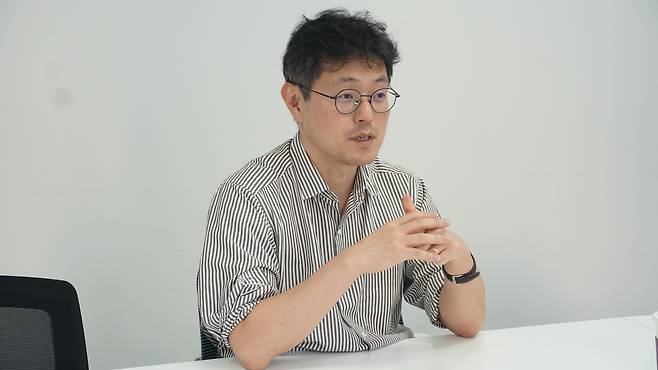 정석문 코빗 리서치센터장이 12일 서울 강남구 코빗 본사에서 조선비즈와 인터뷰를 하고 있다. /코빗