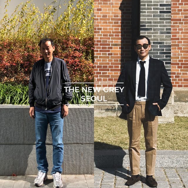 2018년, 재창업을 결심한 권정현씨가 처음으로 제작한 '더뉴그레이'의 메이크오버 콘텐츠. 삼촌, 큰아버지, 친구의 시아버지까지 가능한 인맥을 총동원해 콘텐츠를 만들기 시작했다. 권정현씨 제공