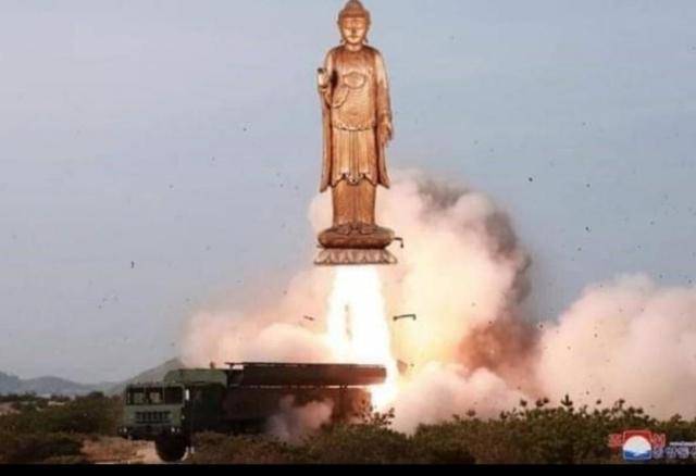 합참의 '불상발사체' 공지를 패러디한 합성사진. 인터넷커뮤니티 캡처