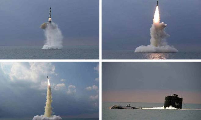 지난 2021년 10월 20일 북한 신형 SLBM 발사 장면. 노동신문 캡처