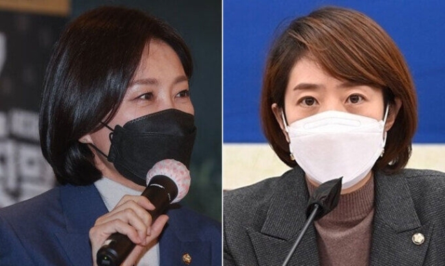 국민의힘 허은아 수석대변인(왼쪽)과 더불어민주당 고민정 의원. 연합뉴스