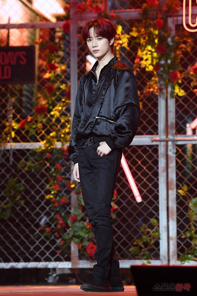 투모로우바이투게더(수빈, 연준, 범규, 태현, 휴닝카이)가 미니 4집 '미니소드 2: 서스데이스 차일드'(minisode 2: Thursday's Child) 미디어 쇼케이스에 참석하고 있다.&nbsp;ⓒ이혜영 기자 lhy@hankooki.com