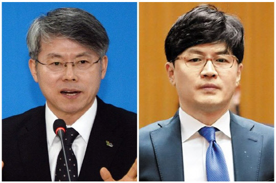 민형배(왼쪽) 무소속 의원과 한동훈 법무부 장관 후보자. <연합뉴스>