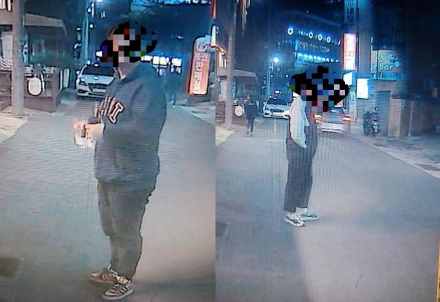 업주가 온라인커뮤니티에 공개한 먹튀한 두 손님의 모습. 온라인커뮤니티 캡처