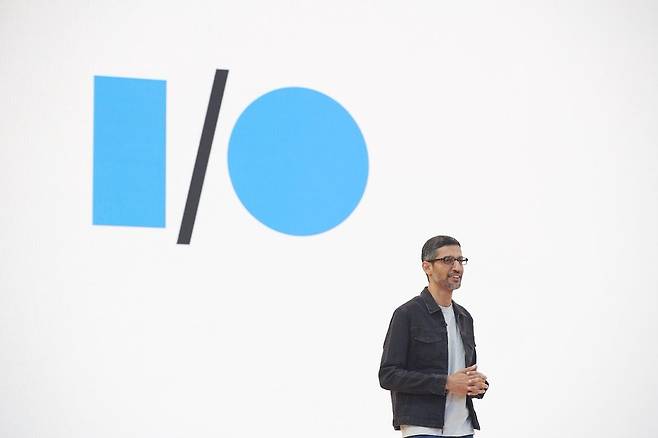 '구글 I/O 2022'에서 기조연설하는 순다르 피차이 구글 최고경영자 [구글 제공. 재판매 및 DB 금지]