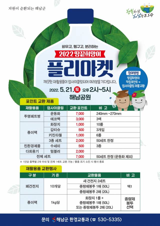 ▲땅끝 희망이 플리마켓(벼룩시장)포스터ⓒ해남군청