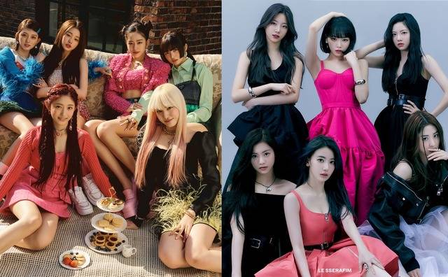 신인 걸그룹 아이브(왼쪽)와 르세라핌이 역대급 데뷔 1년 차를 보내고 있다. /각 소속사 제공