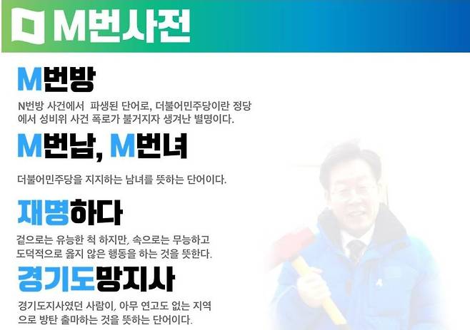 국민의힘 지지자로 추정되는 네티즌이 만든 신조어 게시물. /온라인 커뮤니티