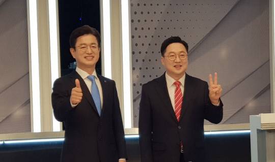 민주당 허태정 대전시장 후보와 국민의힘 이장우 후보. 사진=연합뉴스