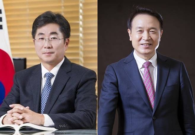 [수원=뉴시스] 6·1 지방선거 경기도교육감 선거에서 진보진영 단일후보로 선출된 성기선(왼쪽) 전 한국교육과정평가원 원장과 보수진영에서 출마한 이명박 대통령 재임 시절 청와대 비서실장을 지냈던 임태희 전 한경대 총장. 2022.05.15. (사진=뉴시스DB) *재판매 및 DB 금지