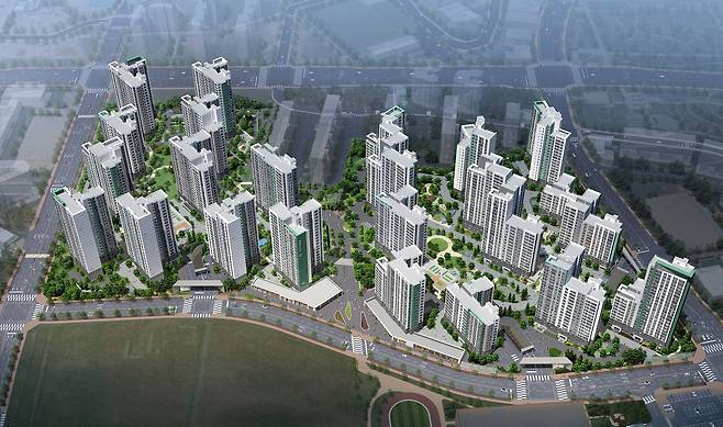 영통 푸르지오 트레센츠, 영통 푸르지오 파인베르 전체 조감도./대우건설