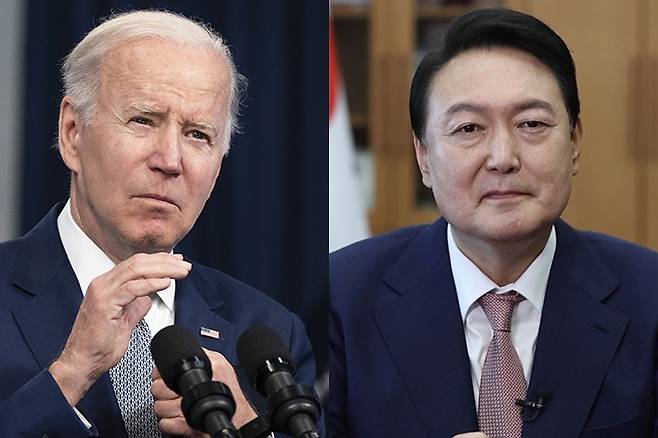 조 바이든 미국 대통령, 윤석열 대통령. 연합뉴스