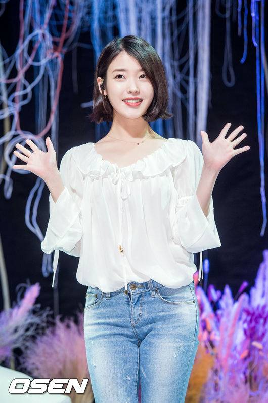 [OSEN=민경훈 기자] 가수 아이유(IU) 정규 4집 '팔레트(Palette)' 음악 감상회서 아이유가 포즈를 취하고 있다.170421 / rumi@osen.co.kr