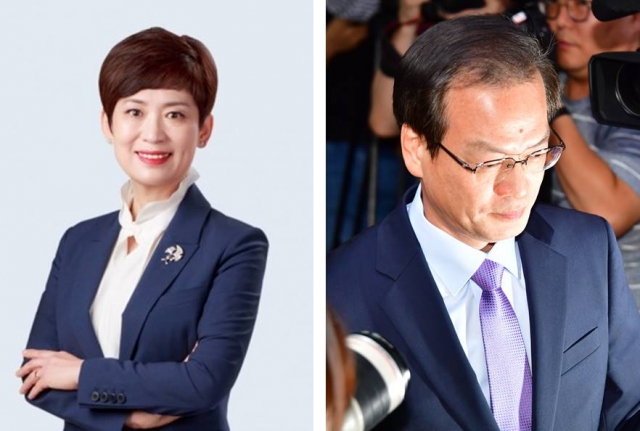 안미영(사진 왼쪽) 특별검사와 허익범 전 특검. 법무법인 동인 홈페이지, 이병주 기자