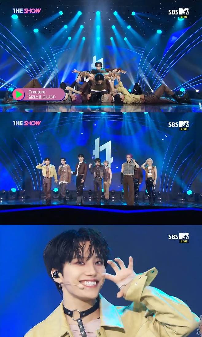 ‘더쇼’ 엘라스트가 상처 입은 늑대인간의 포효로 무대를 가득 채웠다.사진=SBS MTV ‘더쇼’ 방송캡처