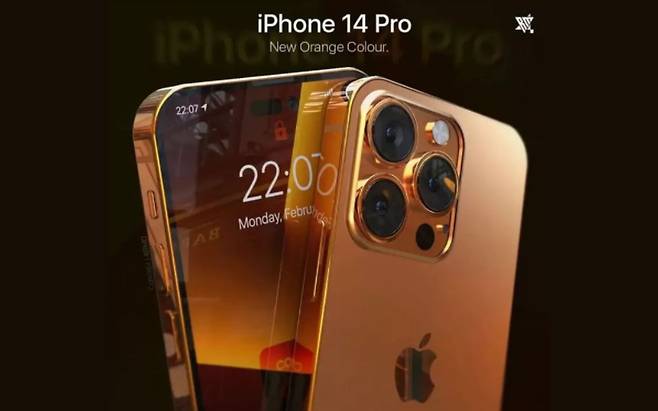 망고오렌지 색상의 아이폰14 예상 이미지. [Konstantin milenin 인스타그램]