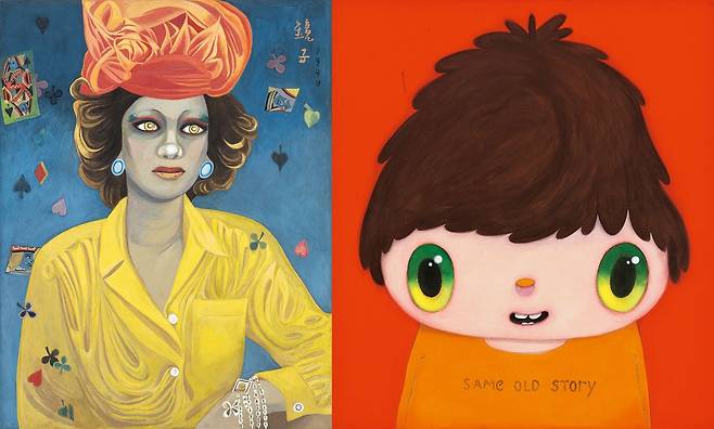 천경자의 '여인', 하비에르카예하의 '세임 올드 스토리'© 뉴스1