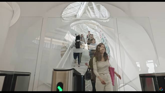 17일(현지시각) 미 실리콘밸리 마운틴뷰에서 문을 연 구글의 새 오피스 건물 베이뷰 모습. /구글 유튜브 캡처