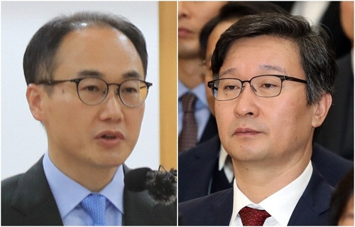 이원석(왼쪽) 신임 대검 차장과 송경호 신임 중앙지검장. [연합뉴스]