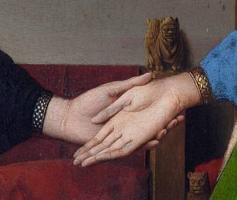 얀 반 에이크, 아르놀피니 부부의 초상(일부), 59.7cm X 81.8cm, 1434