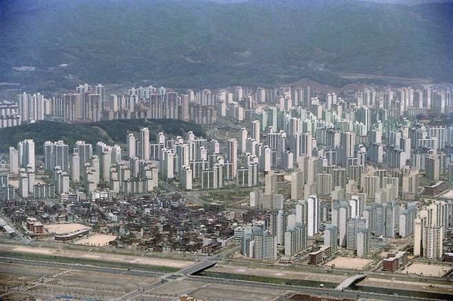 1990년 경기 성남시 분당신도시 항공사진. 세계일보 자료사진