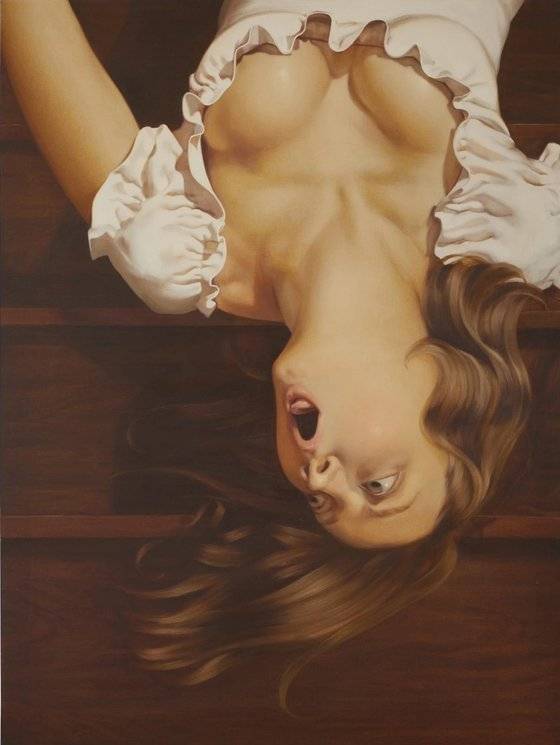 예상가 10배에 달하는 20억원에 판매된 27세 화가 안나 웨얀트의 그림 '추락하는 여자'[사진 Sotheby]비]