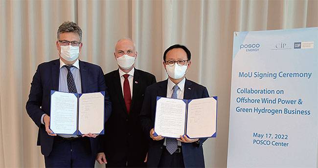 포스코에너지와 CIP가 신재생에너지 사업 협력을 위한 업무협약(MOU)을 체결했다. 사진 포스코에너지