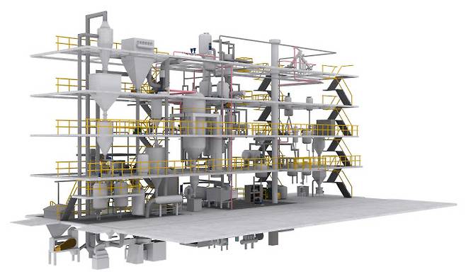 가스화 수소 생산에 쓰이는 가스화기 투시도.(자료=한화건설)