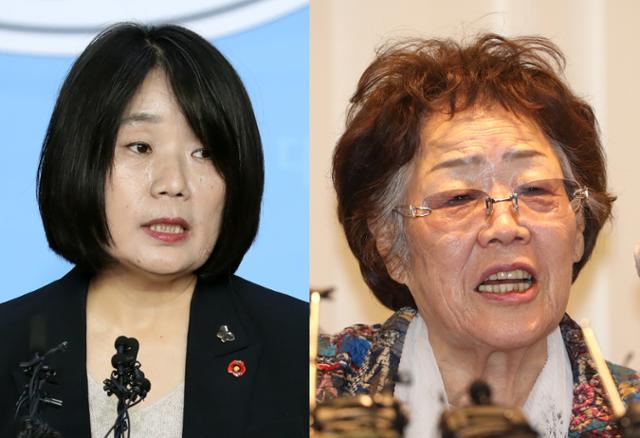 윤미향 무소속 의원(왼쪽)·이용수 할머니. 연합뉴스