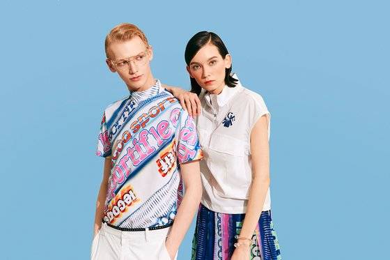대담한 그래픽 패턴이 돋보이는 르꼬끄골프의 여름 캡슐 컬렉션. [사진 르꼬끄골프]