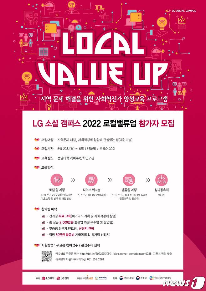 LG화학 여수공장 'LG소셜캠퍼스 로컬밸류업' 프로그램 홍보포스터.(LG화학 제공)2022.5.27/뉴스1