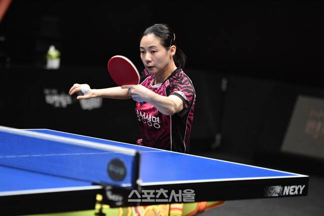 이날 2승을 거둔 삼성생명의 최효주. 한국프로탁구리그