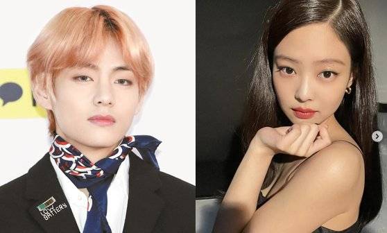 그룹 방탄소년단 멤버 뷔(왼쪽), 블랙핑크 멤버 제니