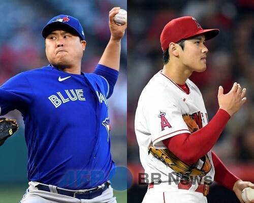 류현진(토론토 블루제이스·왼쪽)과 오타니 쇼헤이(LA 에인절스). ⓒAFPBBNews = News1