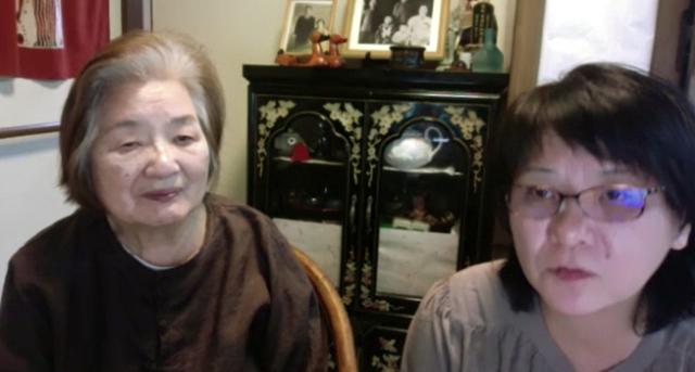 일본군 위안부를 다룬 다큐멘터리 영화 '침묵'을 만든 재일동포 감독 박수남(왼쪽)씨와 딸 박마의씨가 본보와 화상 인터뷰를 하고 있다. 도쿄=최진주 특파원