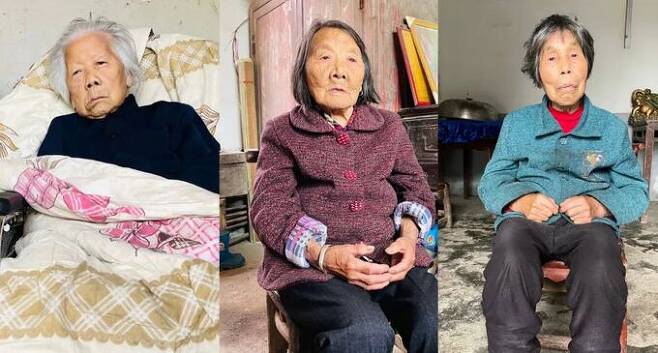 중국 난징대학살 피해 동포 기념회가 최근 추가로 확인한 일본군 위안부 피해자들. 왼쪽부터 101세 팡할머니, 95세 어우할머니, 91세 선할머니. 관찰자망 캡처