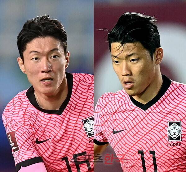 황의조(왼쪽)와 황희찬. ⓒ스포츠코리아