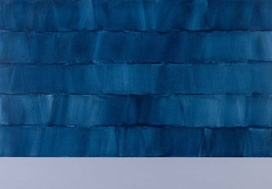 심문섭, The presentation-To the Island, 2015, Acrylic on canvas, 182 x 259cm. [사진 가나아트]