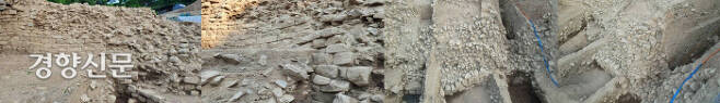 가림성 북쪽구간에서 확인된 백제시대 성벽. 발굴결과 20m 길이의 사비 백제 시대 성벽(최고 높이 5.2ｍ, 폭 12ｍ)을 확인했다는 것이다. |백제역사문화연구원 제공