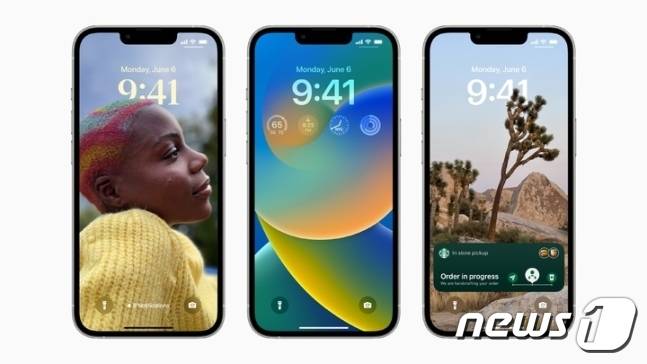 iOS16에 들어가는 '잠금화면 꾸미기' 기능 (애플 제공)© 뉴스1
