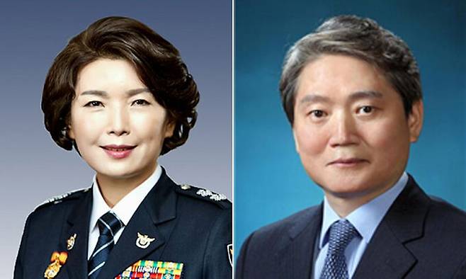 경찰대학장에 내정된 송정애 경찰청 경무인사기획관(왼쪽), 부산경찰청장에 내정된 우철문 경찰청 수사기획조정관