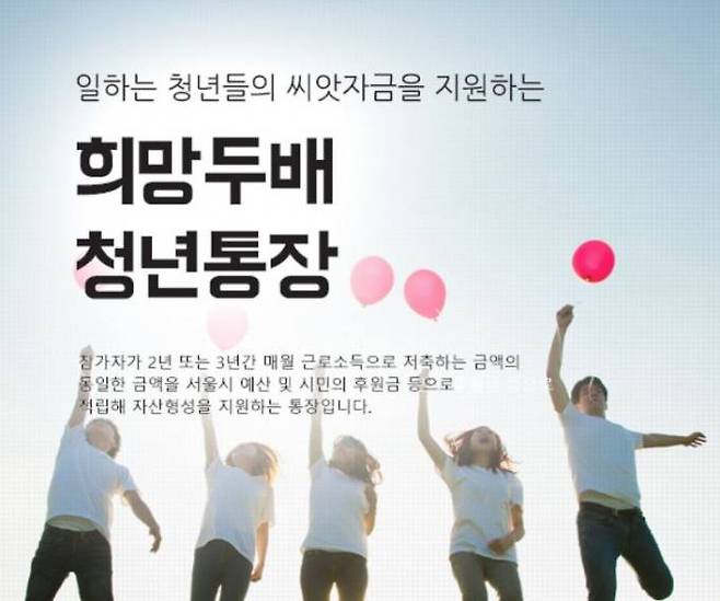 희망두배 청년통장 홈페이지 캡쳐